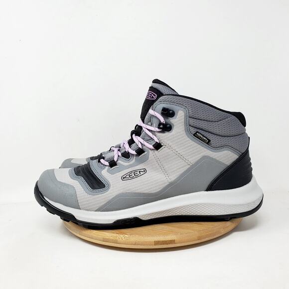 KEEN Tempo Flex Mid Boots Womens 9 Grey Lace Up Trail Dry Hiking Sneaker Shoes - Picture 1 of 13